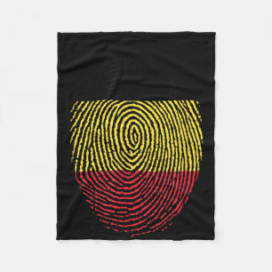 Belgium Fingerprint Design Honouring Soccer Spirit Fleece Blanket