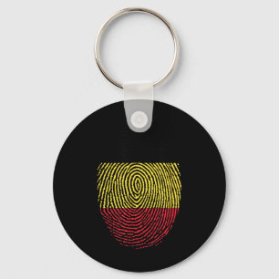 Belgium Fingerprint Design Honouring Soccer Spirit Key Ring