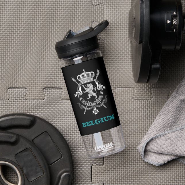 Belgium Fitness & Belgian coat of arms / flag Water Bottle (Gym)