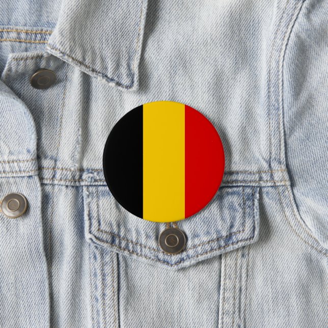 Belgium flag 7.5 cm round badge (In Situ)