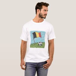 Belgium flag and crayon-style soccer ball T-Shirt