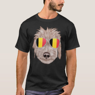 Belgium Flag Bedlington Terrier Dog Belgium Pocket T-Shirt