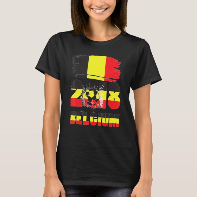 Belgium Flag Bel Soccer Football T-Shirt (Front)