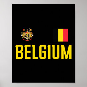 Belgium Flag Belgie Footll Soccer Fan Men Women Ki Poster