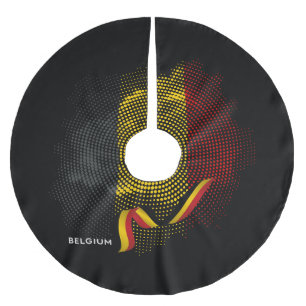 Belgium Flag Brushed Polyester Tree Skirt