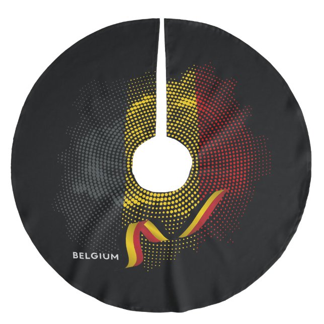 Belgium Flag Brushed Polyester Tree Skirt (Front)