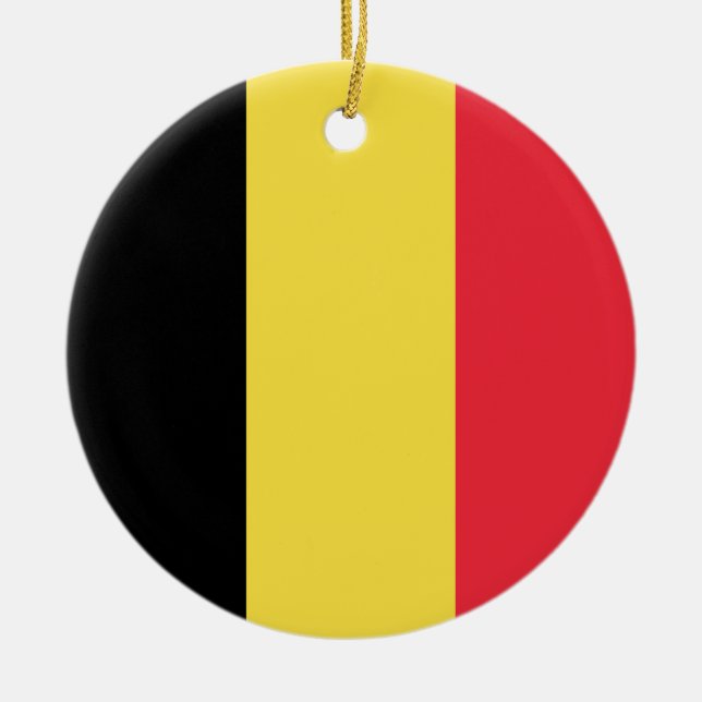 Belgium Flag Ceramic Ornament (Front)