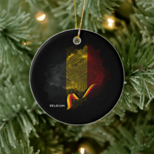 Belgium flag ceramic ornament