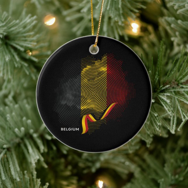 Belgium flag ceramic ornament (Tree)