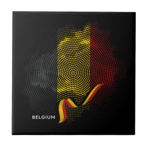 Belgium flag ceramic tile