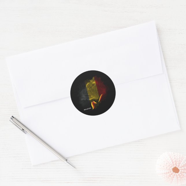 Belgium Flag Classic Round Sticker (Envelope)