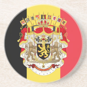 Belgium Flag & COA Coaster