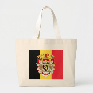 Belgium Flag & COA Large Tote Bag