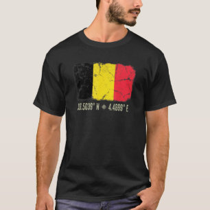 Belgium Flag Coordinates Men Women Belgian Heritag T-Shirt