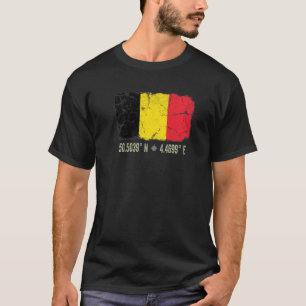 Belgium Flag Coordinates Men Women Belgian Heritag T-Shirt