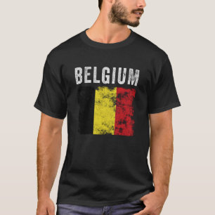 Belgium Flag Distressed Men Women Kids Belgian Fla T-Shirt