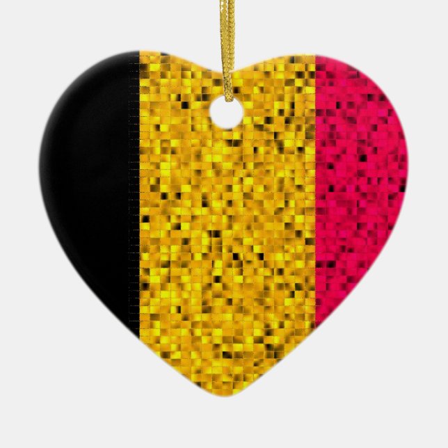 Belgium Flag glitter ornament (Front)