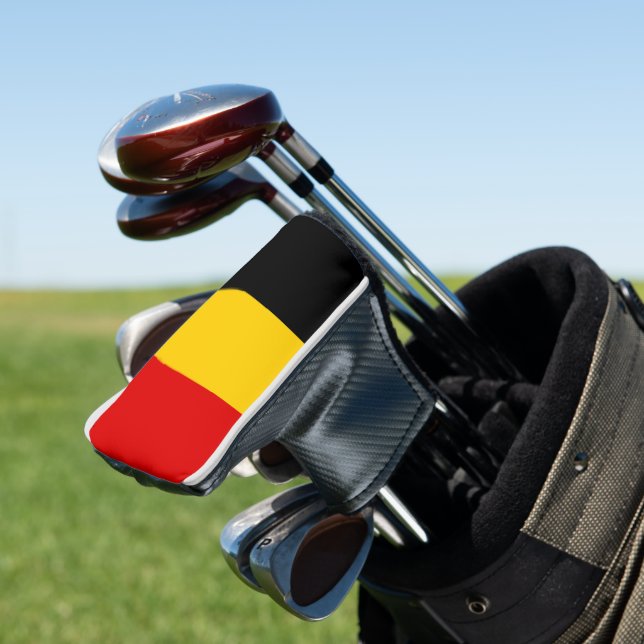 Belgium flag golf head cover (In Situ)
