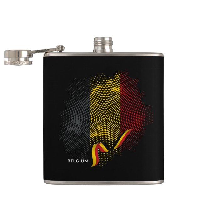 Belgium flag hip flask (Opened)