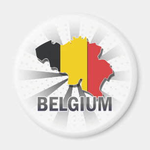 Belgium Flag Map 2.0 Magnet