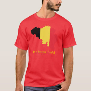 Belgium Flag Map Die Roten Teufel T-Shirt