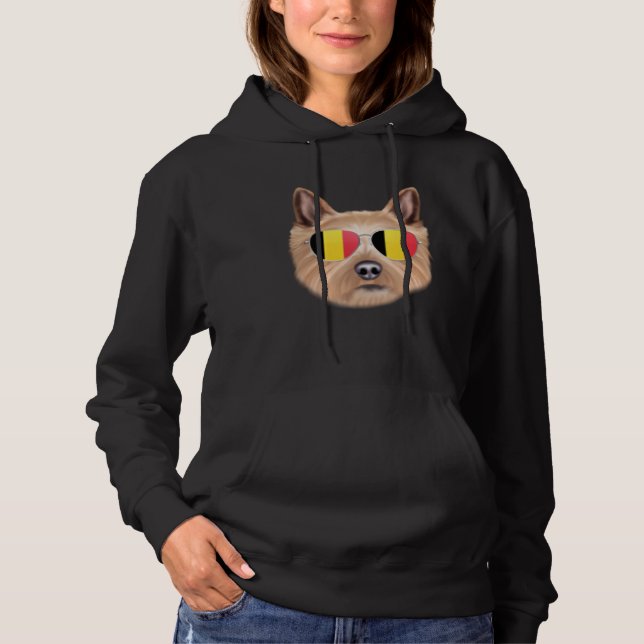 Belgium Flag Norwich Terrier Dog Belgium Pocket Hoodie (Front)