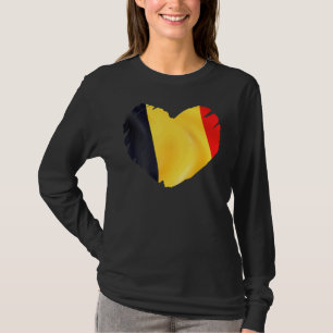 Belgium Flag On Shape Of Heart Belgium T-Shirt