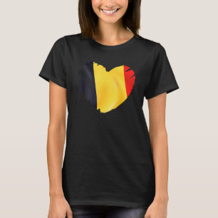 Belgium Flag On Shape Of Heart Belgium   T-Shirt