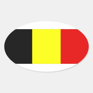 Belgium flag oval sticker