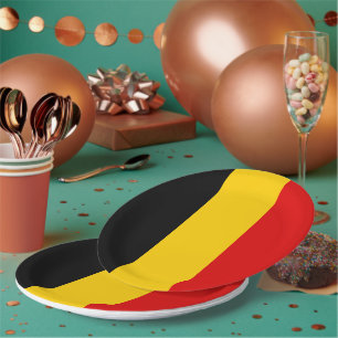 Belgium flag paper plate