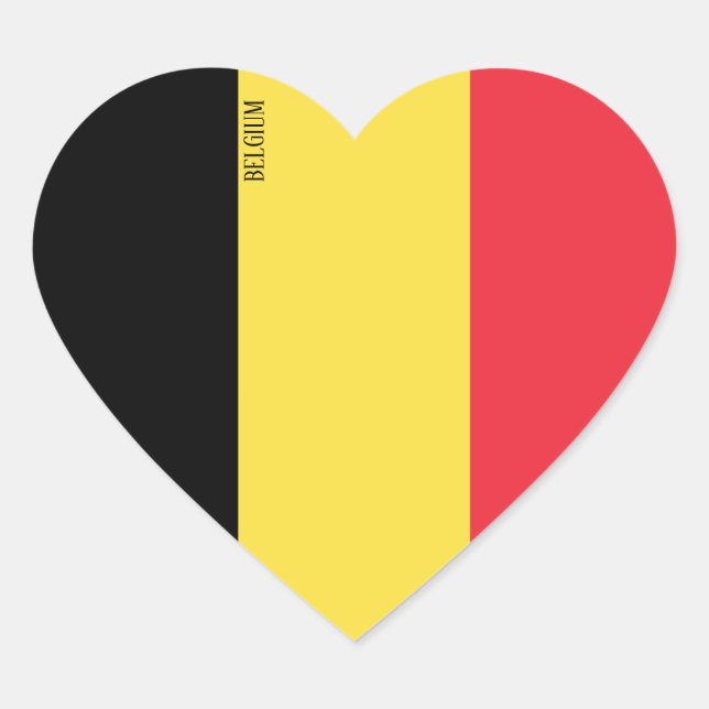 Belgium Flag Patriotic Heart Sticker (Front)