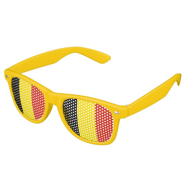 Belgium Flag Retro Sunglasses (Angled)
