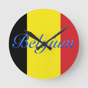 Belgium flag round clock