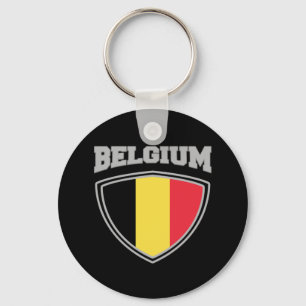 Belgium Flag Shield Key Ring