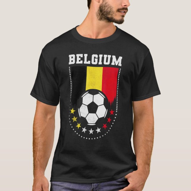 Belgium Flag Soccer Fan T-Shirt (Front)