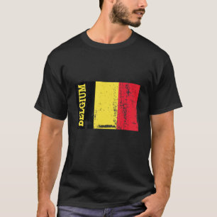 Belgium Flag Souvenir Distressed for Men Women Kid T-Shirt