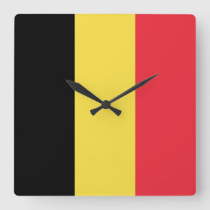 Belgium Flag Square Wall Clock