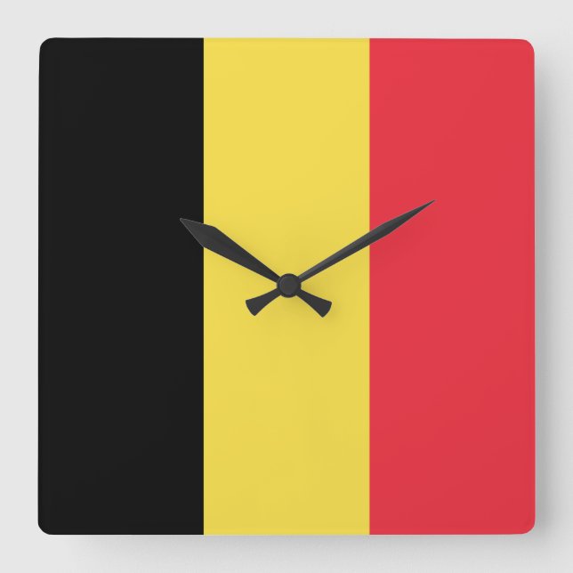 Belgium Flag Square Wall Clock (Front)