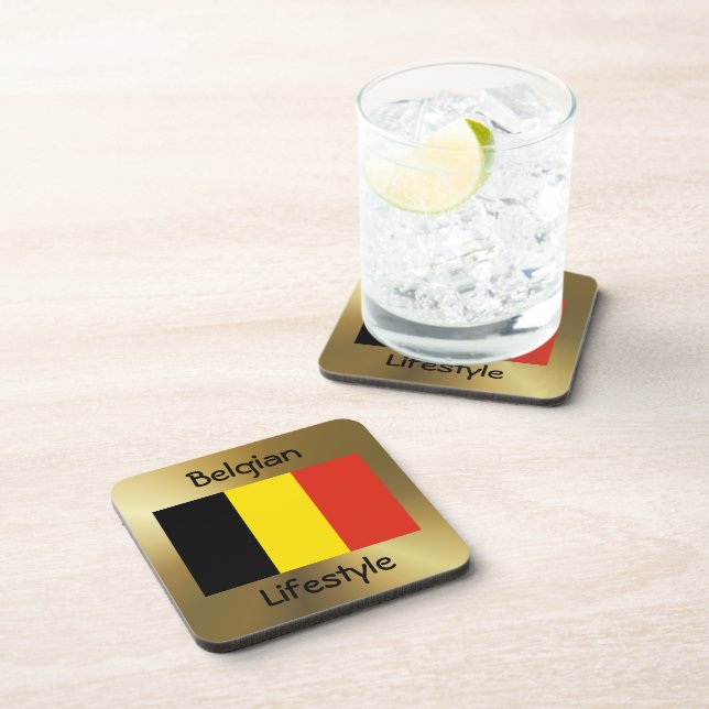 Belgium Flag+Text Coaster (Right Side)