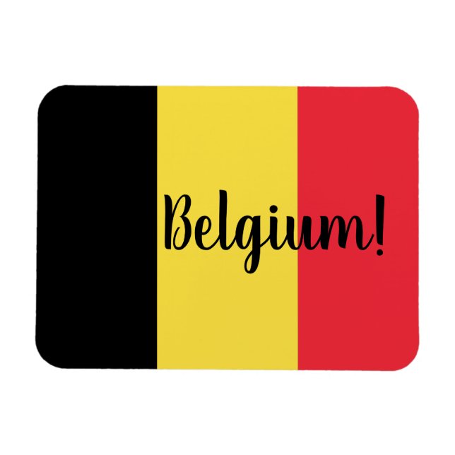 Belgium Flag & Text Magnet (Horizontal)