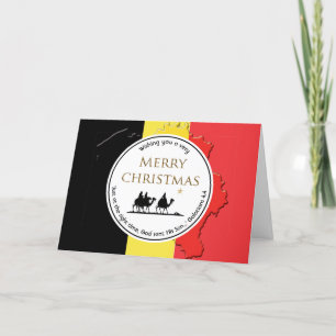 BELGIUM FLAG   Three Wise Men   CHRISTMAS Holiday Card