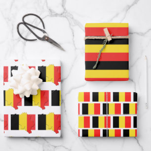 BELGIUM Flag Wrapping Paper Sheet