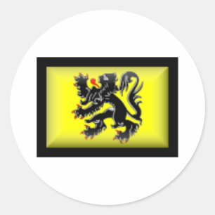 Belgium-Flanders Flag Classic Round Sticker