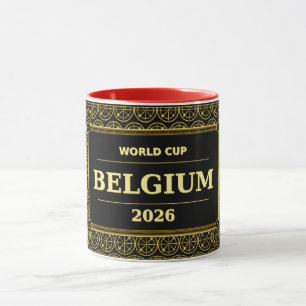 Belgium Football Fan 2026 Black Gold Luxury Mug