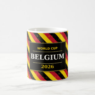 Belgium Football Fan Flag Colours Stripe Pattern Coffee Mug