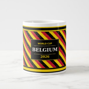 Belgium Football Fan Flag Colours Stripe Pattern Large Coffee Mug