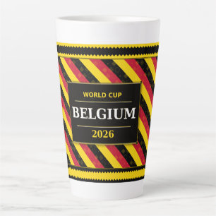 Belgium Football Fan Flag Colours Stripe Pattern Latte Mug