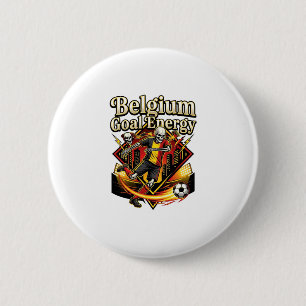Belgium Goal Energy Skeleton Striker Nations Bold 6 Cm Round Badge