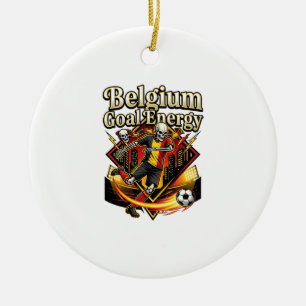 Belgium Goal Energy Skeleton Striker Nations Bold  Ceramic Ornament