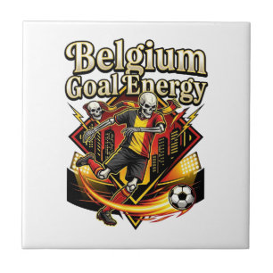 Belgium Goal Energy Skeleton Striker Nations Bold Ceramic Tile